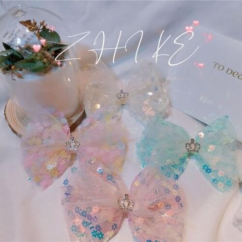 4Pcs DIY Flower Sequin Fabric BowKnot Accessories Patches Crafts For Girl Hair Clip Appliques Garment Decoration