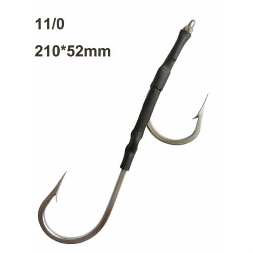 8pcs 11/0 Double Shark Rigs Stainless Steel Fish Hooks Saltwater Fish Hooks