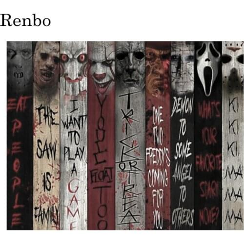 Full Square 5D Diamond Painting Skull Head Halloween Puppet Style Cross Stitch DIY Bead Embroidery Diamond Mosaic Horror Decor