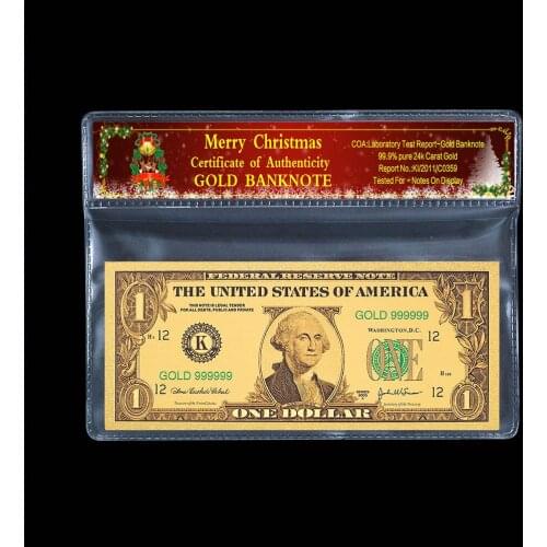 Antique commemorative banknotes 1 2 100 yuan Old banknotes 24k gold plated Christmas plastic decoration gifts 2 pieces / Set