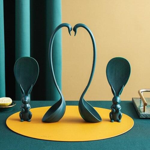 Household Cute Rice Spoon Soup Spoon Kitchen Accessories Cartoon Rabbit Long Handle Tableware Chopstick Tube Set