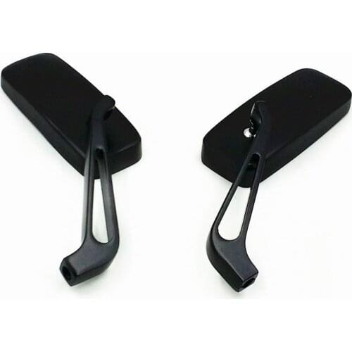Black Rectangle Side Rearview Mirrors For Harley Honda Kawasaki Suzuki Yamaha VT