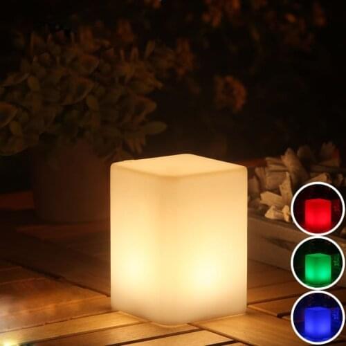 Baby Bedside Night Lamp Bedroom Decoration Desk Lamps Decor for Room Table Bed Light Wedding Childrens Square Column Night Ligh