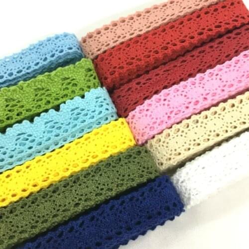 2Y 2.5cm 6cm Crocheted Webbing Cotton Lace Floral Ribbon for Handmade Sewing Christmas Easter Wedding Deco Gift Packing