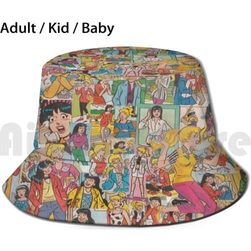 And Veronica Collage Bucket Hat Adult kid baby Beach Sun Hats Riverdale Archie Comics Veronica Cooper Veronica Lodge Collage