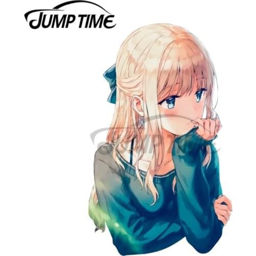 JumpTime 13 x 9.2 cm Anime Girl 051 Waterproof Car Sticker Motorcycle Interesting Decal Vinyl Car Wrap Occlusion Scratch Decor