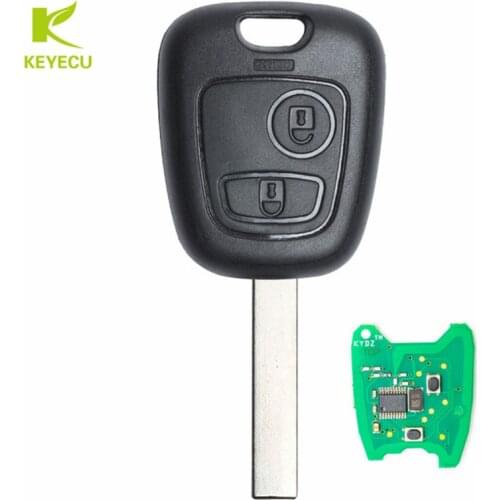 KEYECU KYDZ Remote Key Fob 2 Button 433MHz ID46 Chip for Peugeot 307 +Uncut Blank Blade