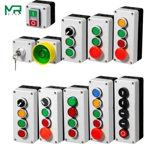 Button switch control box plastic hand-held self starting button waterproof box electrical industrial emergency stop switch i