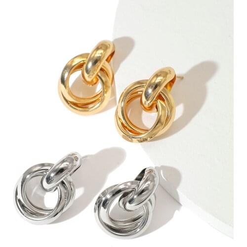 Lifefontier Classic Design Gold Twisted Small Stud Earrings Metal Statement Earrings Brincos Jewelry Gift 2020