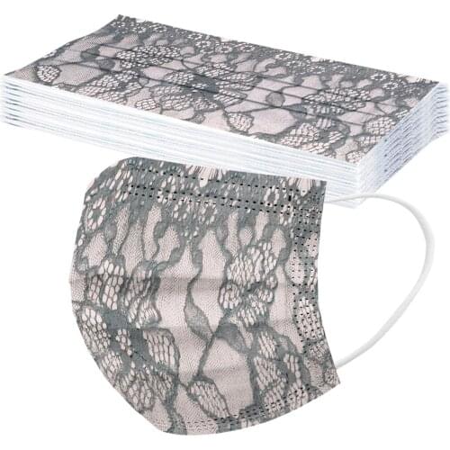 10pcs Adults Face Mask Mascarillas Halloween Cosplay Flowers Prints Masque 3 Layer Disposable Masks Breathable Desechables Masks