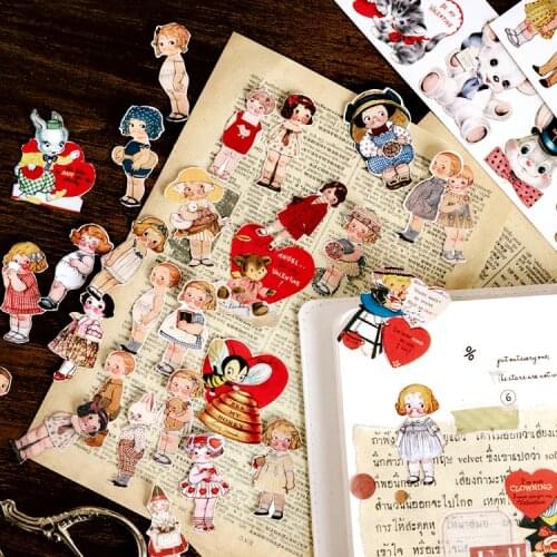 Cute doll Stickers Crafts And Scrapbooking stickers kids toys book Decorative sticker DIY Stationery