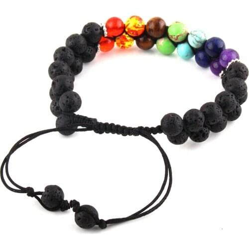 MOODPC Fashion Beaded Bracelets 7 Chakra Bracelet Natural Stone Women Men Healing Balance Yoga Jewelry Drop Shipping