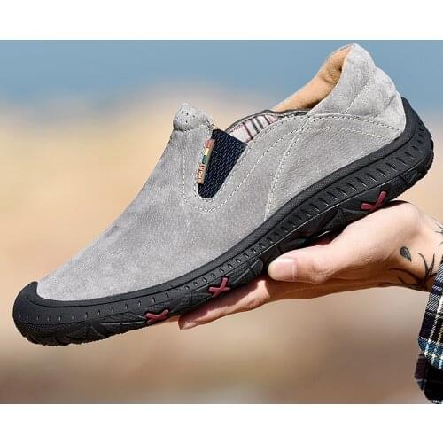 Fashion Casual Sneakers Men Shoes Suede Leather Shoes Comfort Men Outdoor Shoes Hiking Shoes