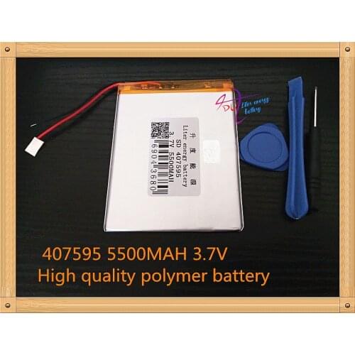 The New Battery 407595 5500mAH Li-ionbattery For 7,8,9 inch 3.7V Polymer lithiumion Battery With High Quality