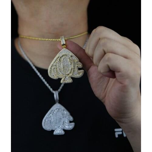 Gold Silver Color Full Paved CZ Heart Pendant Men initial letter Necklace Gorgeous Female HIP HOP Jewelry Necklaces Hot Selling