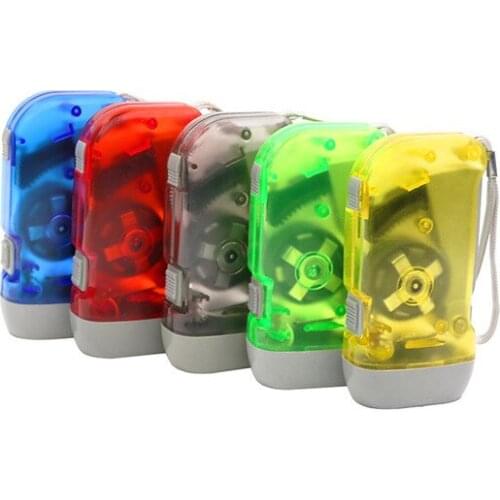 Hand pressure charging self generating lighting flashlight outdoor mini portable 3 LED hand holding strong small flashlight