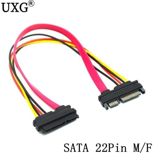 SATA 22 Pin Male To Female Sata Extension Cable SATA 3 III 22 Pin Male to Female 7+15 Pin SATA Data Power Combo Extension Ca