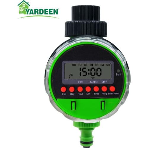 New Arrival Yardeen Garden Ball Valve Irrigation Water Timer Automatic Program Irrigation Watering Controller Green