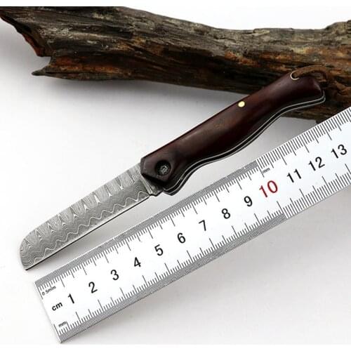 Free shipping Perfect The sharp Damascus Folding Knife Tactical Survival Knives Hunting Pocket Knife