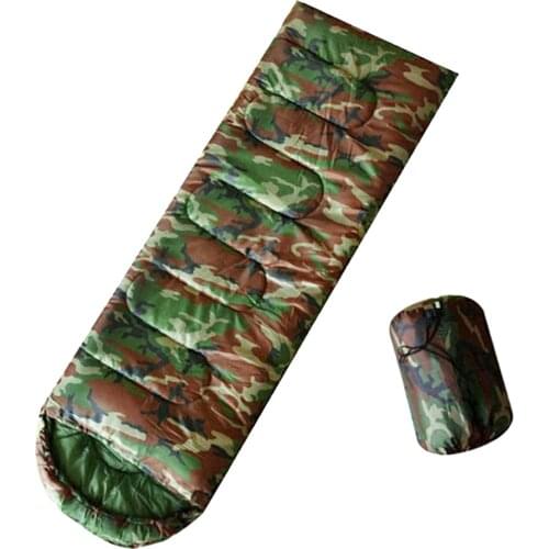 Outdoor Camping Hiking Envelope Single Sleeping Bag Zipper Pouch with Compression Sack for Travel Backpacking