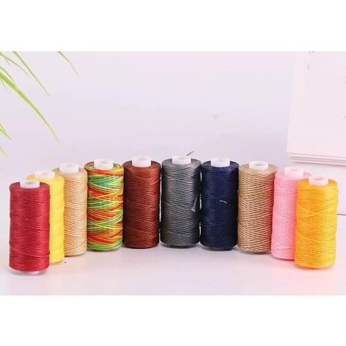 50M 0.8Mm Thickness Waxed Thread for Leather Waxed Cord for Diy Handicraft Tool Hand Stitching Thread Flat Waxed Sewing Line