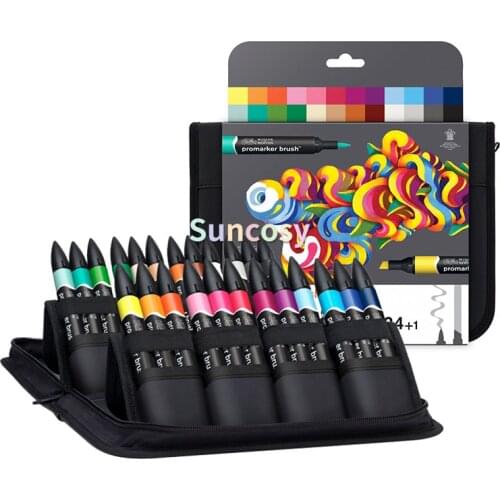 Winsor Newton Promarker,Set of 6, 12,24,Essential Collection Double Head alcohol Promarker,For artist ,Professional art supplies