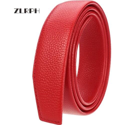 ZLEPH Mens Business Style Belt Red Leather Strap Male Waistband Automatic Buckle Belts For Men Top Quality Girdle Belts For Jean