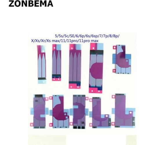 ZONBEMA 5pcs Battery Adhesive Sticker for iPhone 5S 5C SE 6 6S 7 8 Plus X XR XS 11 Pro Max Double Tape Pull Trip Glue