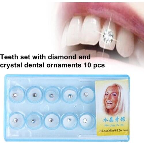 1 Set Tooth Crystal Ornaments Dazzling Non-deformation Oral Supplies Tooth Decoration Crystal Ornaments Rhinestone for Beauty