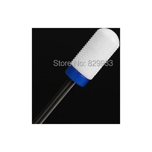 1pc White Medium Large Barrel Smooth Top Ceramic Nail File Burr Bits Beauty Care Manicure Pedicure Drills Electric Machine Tools