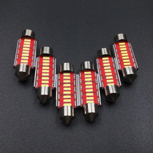 10PCS 31mm 36mm 39mm 42mm C5W C10W 4014 SMD LED CANBUS NO ERROR Auto Festoon Lamp Interior Dome Lights Car Map Roof Reading Bulb