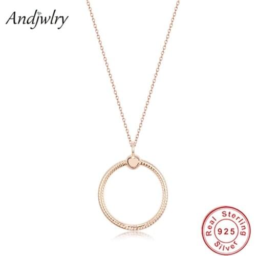 100% 925 Sterling Silver Moments Medium O Pendant Chain Necklaces For Women DIY Jewelry Making