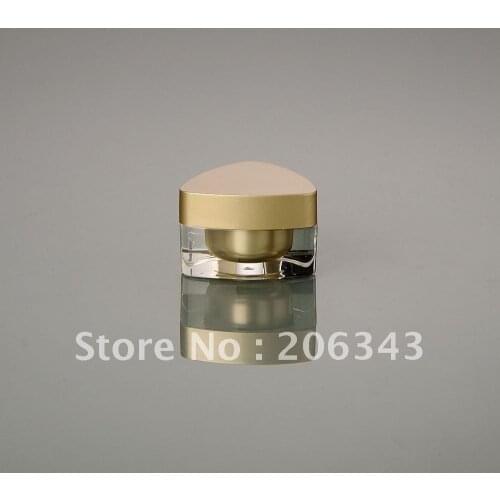 15g gold acrylic triangle shape cream bottle,cosmetic container,,cream jar,Cosmetic Jar,Cosmetic Packaging