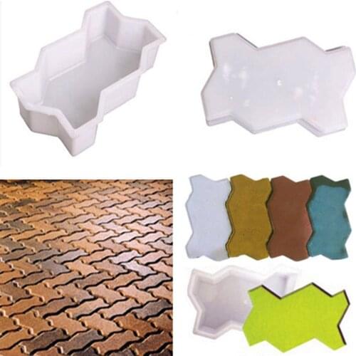 2Pcs Wave Shape Garden DIY Walking Path Pavement Maker Floor Cement Brick Mold