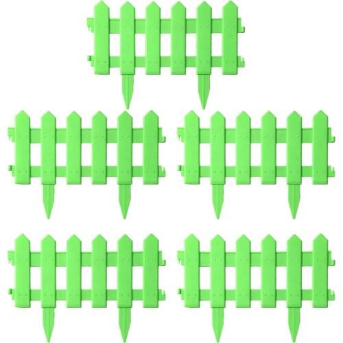 5PCS Garden Plastic Fence Courtyard Indoor Garden Fence Kindergarten Flower Garden Vegetable Small Fence DIY Edging Garden Decor