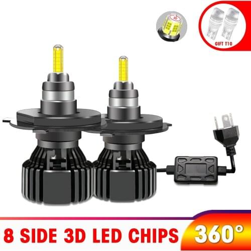 8 side car headlight bulb H4 led 9003 HB2 hi/lo beam h4 led 6000k headlamp lampada auto accessories super bright 18000lm 12V 24V