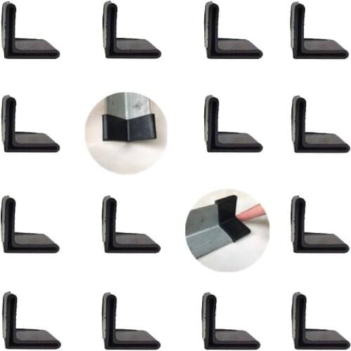 8pcs L Shaped Angle Iron Foot Leg Pads Furniture Foot Cover Non-Slip Floor Protector Angle Iron Caps for Steel Frame Bed Frame