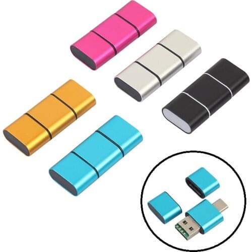 TYPE-C To USB 2.0 Adapter TF Card Reader 2 In 1 Maximum Support 128GB Cover TF Card Slot USB2.0 Standard Speed Easy To Carry