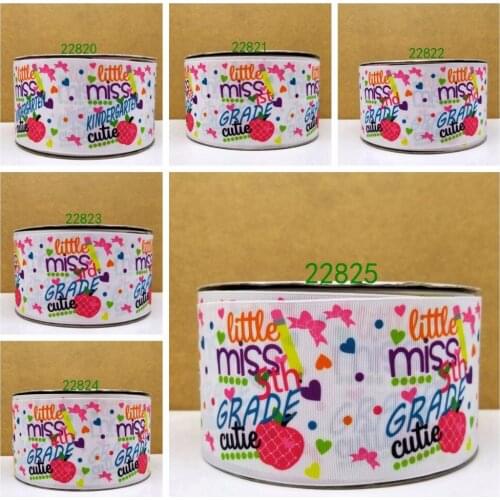 Free shipping 50 yard per size back to school ribbon printed grosgrain ribbon 22820