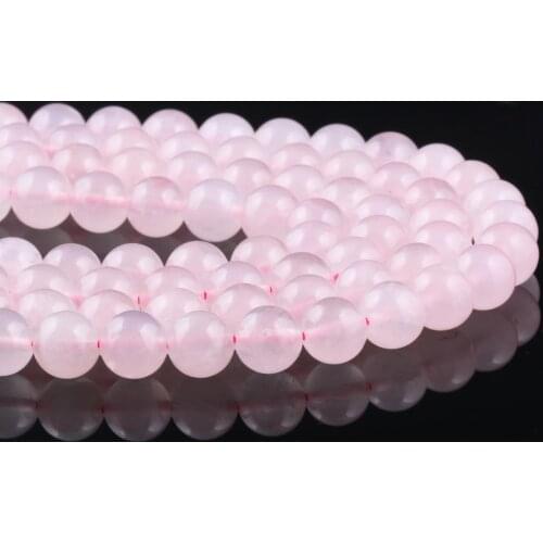 Natural Semi Precious Stone Beads Circular Rose Quartzes DIY For Making Necklaces Bracelets And Earrings 4/6/8/10/12mm