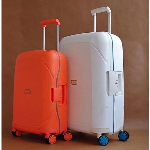 Luxury brand 100% PP anti-scraping rolling luggage spinner ultra light suitcase consignment box 20"24"28" inch trolley case
