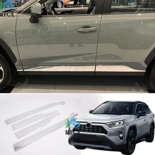 For Toyota RAV 4 RAV4 XA50 2019 2020 ABS Car Accessories Exterior Side Door Panel Body Molding Decoration Cover Trim 6pcs