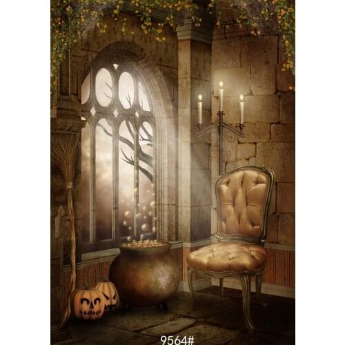 Halloween Backdrop Old Brick Wall Corner Window Strange Photography Backdrops Vinyl Cloth Customize for Photo Studio for Party