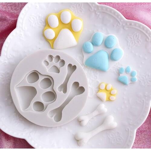 DIY Baking Molds Bone Dog Paw Silicone Mold Cake Decorating Tools Cookie Cutter Pastry Accessory Kitchen Accessoriess M316