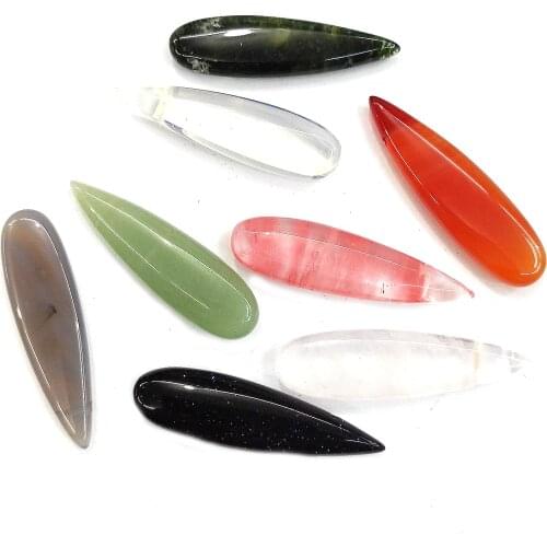 Water Drop Type Blue Sand Stones Pendant Reiki Healing Natural Stone Amulet DIY Jewelry Natural Stone Charms Size 10x36mm