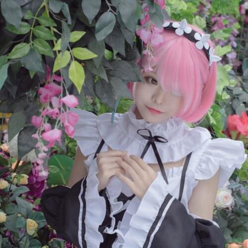 RAM/REM Life In A Different World From Zero Cosplay Maid Dress Sexy Clothing Lolita Dress Anime Cosplay Costumes Halloween Wig