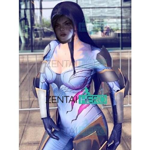 3D Printed Kaisa Cosplay Costume Custom Made Spandex Kaisa LOL Game Superhero Costume Halloween Party Cosplay Costume Only Suit
