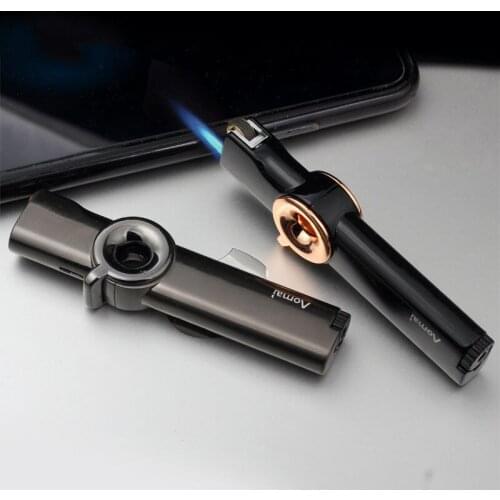 Creative Butane Gas Inflatable Lighter windproof mini ultra-thin slender Direct Jet Flame Torch Fire Cigarettes Smoke Gift