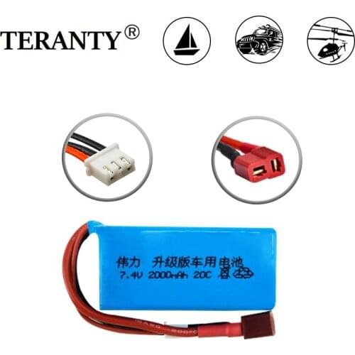 7.4V LiPo Battery For Wltoys V353 A949 A959 A969 A979 k929 Remote Control Cars 7.4v 2000mah Battery For RC Drones Helicopters