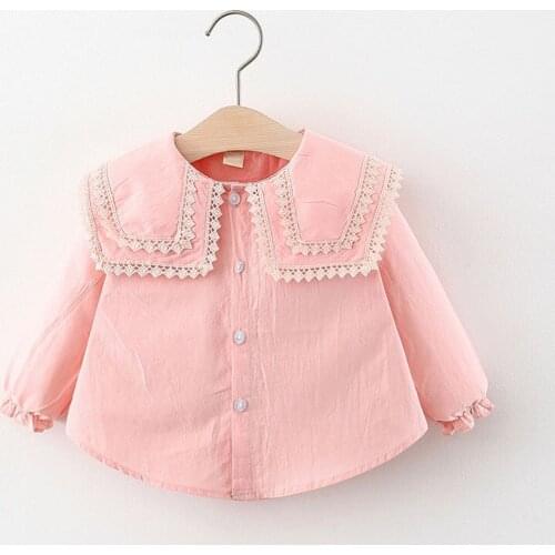 Menoea Toddler Girls Blouses 2021 New Fashion Newborn Baby Spring Autumn Lace Shirts Korean Princess Casual Fall Clothes 0-3Y